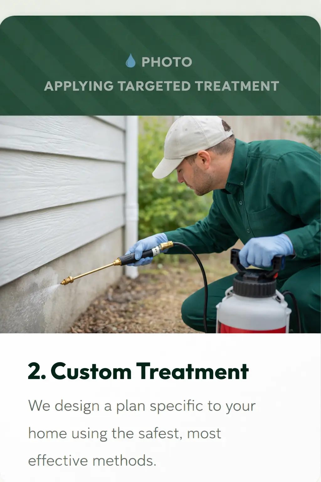 Custom pest treatment — Wernex technician applying treatment