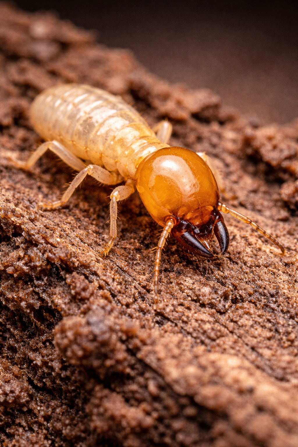 Termite structural damage during inspection